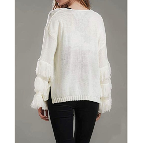 CANDI Fringe Sleeve Sweater - Picture 4 of 5